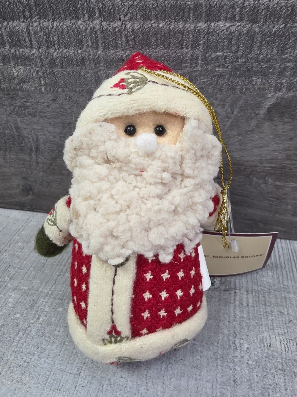 ST. NICHOLAS SQUARE 4.5" Santa Vintage Stuffed Decoration Kohls Stuffed 55ba